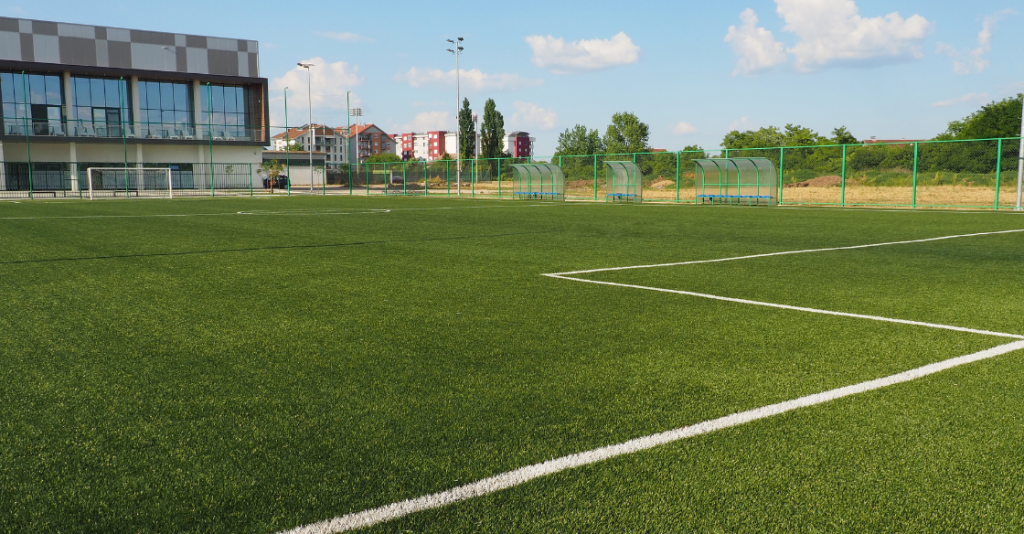 Artificial grass soccer field 