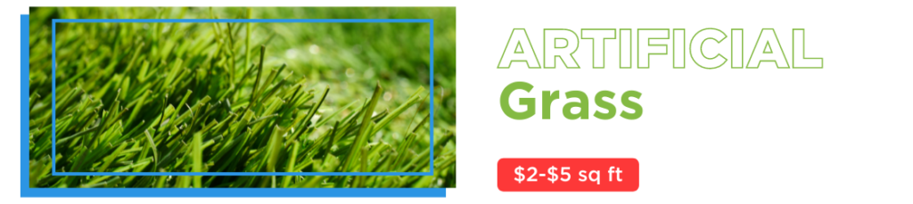 Artificial grass cost graphic