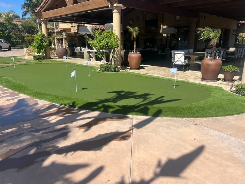 Rancho Santa Fe Backyard Putting Green and Entertainment Area